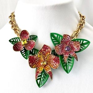 Betsey Johnson ‘Tropical Punch’ Floral/Leaf Necklace NWT!